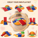 9-Piece Climbing Foam Blocks: Soft PU Leather - Baby Climb and Crawl Activity Blocks - Kids Play Gym Equipment Indoor for Development by TinyTreasures Baby Boutique