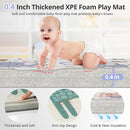 79x71 Foldable Baby Play Mat for Floor, Extra Large Non-Toxic Tummy Time and Crawling Playmat, Thick Foam Play Mat for Baby, Reversible Portable Babies Floor Mats for Infant, Toddler by TinyTreasures Baby Boutique