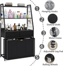 Laundry Hamper Laundry Basket with 3 Section Pull-Out Rolling Bags & 2-Tier Storage Shelf, Laundry Sorter for Organization and Storage with 2 Drawers for Laundry Room, Bathroom by CozyNest Decor