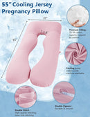 Meiz Pregnancy Pillows, Pregnancy Pillows for Sleeping, Pregnancy Body Pillow Cooling, Maternity Pillow for Pregnant Woman with Cooling Jersey Cover, Pink by TinyTreasures Baby Boutique