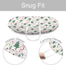 Cartoon Winter Christmas Tree Stars Leaves Pattern Baby Lounger Cover, Unisex Removable Infant Newborn Snug Fit Floorseat Sleeping Lounger Slipcover for Boys Girls Lounger Pillow, Cover Only-24*26 by TinyTreasures Baby Boutique