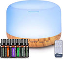 YIKUBEE Oil Diffuser with Essential Oils Set, 500ml Diffuser, 6x10mL Essential for diffusers for Home, Aromatherapy Humidifier, Diffusers for Essential Oils Large Room by CozyNest Decor