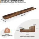 Fun Memories Picture Ledge Shelves Set of 2, 48 Inch Rustic Wall Mounted Floating Shelves with Lip for Home Storage and Décor in Bathroom, Kitchen, Nursery, Bedroom, Living Room, Brown by CozyNest Decor