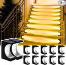 JSOT Solar Step Lights Outdoor - 12 Pack Waterproof Stair Light Outside Warm White Light Deck Lighting for Patio Stairs Garden Decor by GreenHaven Gardens