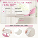 BABY JOY Convertible Baby High Chair, 3 in 1 Wooden Highchair/Booster/Chair with Removable Tray, Adjustable Legs, 5-Point Harness, PU Cushion and Footrest for Baby, Infants, Toddlers (Pink) by TinyTreasures Baby Boutique