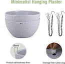 10 inch Hanging Planters for Indoor Outdoor Plants, 2 Pack Hanging Flower Pots with Drainage Holes and Chain for Garden Porch, Plastic Hanging Baskets for House Plants, Speckled Grey by CozyNest Decor