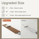 12 Inch Deep Floating Shelves,48W x 12D Floating Shelves, Deep Wall Shelves Bracket Set of 2, Large Display Floating Shelf for Bathroom, Living Room, Wide Storage Wooden Wall Shelf, Walnut by CozyNest Decor