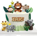 22PCS Safari Animal Cake Toppers & Wild One Birthday Decorations - Jungle Cake Topper with Leaves for Animal Themed Birthday Party Decorations, Safari Cake Decorations for Zoo Theme Cakes Accessories by TinyTreasures Baby Boutique