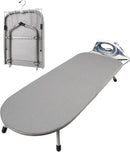 Metal Tabletop Ironing Board with Iron Rest, Portable Ironing Board Small with Heat Resistant Cotton Cover, Mini Iron Board for Small Space and Travel, 32 x 12 Inch (Gray) by CozyNest Decor