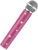 Sanwuta Fake Microphone Prop Sparkly Bling Rhinestones Plastic Play Microphone Pretend Glitter Bedazzled Mic for Cosplay Party Costume(Pink) by TinyTreasures Baby Boutique