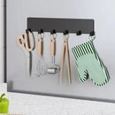 5-Pack Moveable Magnetic Spice Rack Organizer With 6 Hooks for Refrigerator, Metal Fridge Shelf, Black by CozyNest Decor