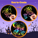 ZMLM Scratch Paper Art Craft: 2 Pack Rainbow Scratch Set for 3 4 5 6 7 8 9 10 Years Old Girls Boys Students Drawing Coloring Black Magic Art Supplies Kits Gifts School Birthday Party Toys(Halloween) by TinyTreasures Baby Boutique