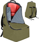 Padded Car Seat Travel Bag for Airplane, Heavy Duty Backpack for Air Travel, Water-Resistant Carrier with Shoulder Strap, Fits Most Car Seats (Green) by TinyTreasures Baby Boutique