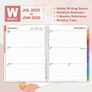 SUNEE Academic Planner 2025-2026 Weekly and Monthly, July 2025-June 2026, 8.5"x11", Tabs, Note Pages, Pockets, Bookmark, Flexible Cover, Spiral Binding, Blushing Abstract Breeze by TinyTreasures Baby Boutique