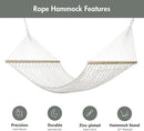 ANOW Outdoor Rope Hammock with Spreader Bars, Heavy Duty Hammock with Pad for Outdoors Indoors, 450 LBS Weight Capacity, Gray by GreenHaven Gardens
