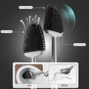 Sellemer Toilet Brush and Holder Set - Flexible Toilet Bowl Brush Head with Silicone Bristles, Compact Size for Storage and Organization, Ventilation Slots Base (1 Pack, Silver) by CozyNest Decor