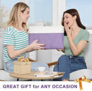 Storage Bins Large Fabric Storage Baskets for Shelves 3 Pack, Decorative Linen Closet Baskets with Handles for Organizing, Shelf, Clothes, Home, Office, 15x11x9.5Inches (Purple&White) by CozyNest Decor