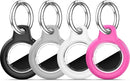 Upgrade Waterproof 4 Pack Airtags Holder with Apple Airtags Keychain, Hard PC Air Tag Case, Anti-Scratch & Shock Air tag Holder, Men's Women's Keyrings & Keychains -Black+White+Brown+Army Green by TinyTreasures Baby Boutique