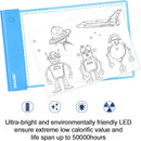 IMAGE Light Up Tracing Pad Blue Drawing Tablet Coloring Board for Kids Children Gift for Boys Girls (Includes 10 Traceable Sheets and Two Clips) by TinyTreasures Baby Boutique