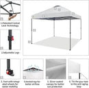 CROWN SHADES 10x10 Pop Up Canopy - Patented Center Lock One Push Instant Outdoor Canopy Beach Tent with STO-N-Go Bag 8 Stakes & 4 Sand Bags，White by GreenHaven Gardens