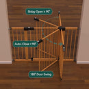 BABELIO 29-48" Metal Baby Gate with Brown Wood Pattern, Auto Close Dog Gate for The House, Stairs and Doorways, Pressure Mounted Pet Gate with Door, Safety Gate for Child and Pets by TinyTreasures Baby Boutique