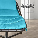 Weatherproof Replacement Cushion Pad and Umbrella for Hanging Lounge Chair Outdoor Chaise Hanging Hammock Chair - Long-Lasting, Fade-Resistant, Quick-Dry, Outdoor Lounge Replacement Set (Light Blue) by GreenHaven Gardens