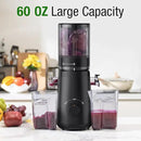 Juicer Machines, TUUMIIST Cold Press Juicer with 5.3" Extra Large Feed Chute Fit Whole Fruits & Vegetables Easy to Clean, High Juice Yield, BPA Free (Black) by CozyNest Decor