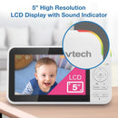 VTech VM924 Remote Pan-Tilt-Zoom Video Baby Monitor, 5" LCD Screen, Up to 17 Hrs Video Streaming, Night Vision, Up to 1000ft Range, Soothing Sounds, 2-Way Talk, Temperature Sensor,Secured Transmission by TinyTreasures Baby Boutique