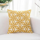 HWY 50 Yellow Decorative Throw Pillow Covers 18x18 Inch (1 Piece), Embroidered Cotton Farmhouse Cushion Cover Pillow Case for Sofa Couch Living Room Bed, Fashion Geometric by CozyNest Decor
