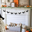 Halloween Decorations Garland, Felt Bats Halloween Decor Banner with Wood Beads for Fireplace Mantel Walls Home Indoor by CozyNest Decor