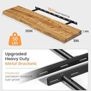 Floating Shelves for Wall, 36" Live Edge Solid Elm Wood Floating Shelf, Wall-Mounted Display Shelves with Invisible Heavy-Duty Metal Bracket, Floating Shelf for Kitchen (Natural, Set of 2) by CozyNest Decor