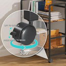 4NM 2 Tiers No-Assembly Folding Bookshelf with Wheels, Portable Rolling Storage Bookcase & Compact Side Table for Living Room, Bedroom, Kitchen, Bathroom (Rustic Brown and Black) by CozyNest Decor