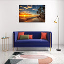 DZL Art S74781 Canvas Painting Print Paradise Tropical Island Beach with Palms Photograph Print Nature Pictures Wall Art Canvas Prints Painting for Living Room Bedroom Decor Office Wall Decor by CozyNest Decor
