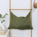 Hanging Linen Laundry Bag, 100% Pure Flax Linen Over The Door Hamper with Bottom Zipper for Laundry Room, Household Dirty Cloth Storage Organizer Bag, Army Green by CozyNest Decor