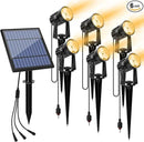 APONUO Metal Outdoor Solar Landscape Lights, Waterproof Spotlight 6-in-1 for Yard Landscape Lighting, Auto On/Off for Pathway, Driveway, Patio (Warm White) by GreenHaven Gardens