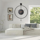 Large Modern Wall Clock,34.6×24 Inch Big Metal Minimalist Arabic Numeral Dial,Decorative Farmhouse Pendulum Wall Clocks with Walnut Pointers forLiving Room Decor, Office,Dining Room by CozyNest Decor
