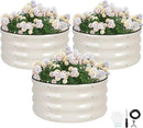 G GOOD GAIN Round Raised Garden Bed - 3Pcs 2x2x1ft Galvanized Steel Planter Boxes Outdoor with Rubber Edge Trim | Metal Raised Beds for Gardening Vegetables Flowers Fruits Herbs (White) by GreenHaven Gardens