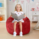 Bean Bag Chairs for Kids - Memory Foam Furniture BeanBag Chair - Kids/Teens Sofa with Soft Micro Fiber Cover - Round Fluffy Couch for Living Room Bedroom College Dorm - 2.5 ft, Red by CozyNest Decor