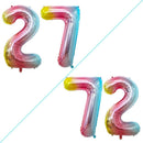GOER Number 27 Balloons for 27th Birthday Party Decorations,42 Inch Jumbo Foil Helium 72 Balloons for 72nd Birthday Party Decoration (Rainbow) by TinyTreasures Baby Boutique