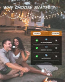 Svater Outdoor String Lights LED 25 FT, Patio Globe Lights with 13 Plastic G40 Bulbs, Waterproof Dimmable Outside Hanging Light for Backyard Bistro Cafe Porch Party Decor, 2700K Warm White by GreenHaven Gardens