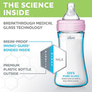 Chicco Duo 9oz. Hybrid Baby Bottle with Invinci-Glass Inside and Plastic Outside | Dishwasher, Bottle Warmer, and Electric Sterilizer Safe | Intui-Latch Nipple | Clear/Pink, 2pk by TinyTreasures Baby Boutique