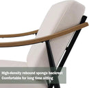 Modern Accent Chairs Set of 2 for Living Room Bedroom Mid Century Arm Chairs Upholstered Office Accent Chairs Comfy Waiting Room Chairs with Metal Frame, Cream White by CozyNest Decor