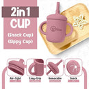 o'doe 11-Piece BPA-Free Silicone Baby Feeding Set | Thick & Soft Suction Plates, Baby Bowls, Wooden Fork & Spoon, and More | Make Mealtime Fun and Easy for Your Little One (Rose, V1) by TinyTreasures Baby Boutique