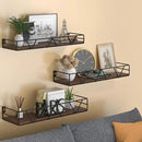 Floating Shelves Set of 3, Home Wood Wall Shelf, Farmhouse Shelf for Bedroom, Wall Mounted Floating Shelf for Living Room, Bedroom, Bathroom, Kitchen, Office (Black) by CozyNest Decor