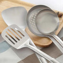Pleafind 4-Pcs Cooking Utensils Set, Stainless Steel Kitchen Utensils, Wok Utensils Set Include Wok Ladle, Slotted Spoon, Wok Spatula and Slotted Spatula, Dishwasher Safe by CozyNest Decor