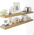 12 Inch Deep Floating Shelves 55 inch Long, 55 x 12 Wide Wall Shelves with Invisible Brackets, Heavy Duty Shelf for Bedroom Bathroom Living Room Kitchen Office Home Decor, Modern Shelf Set of 2, Oak by CozyNest Decor