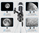 Telescope for Adults & Beginner Astronomers - 80mm Aperture 600mm Fully Multi-Coated High Transmission Coatings with AZ Mount Tripod Phone Adapter, Carrying Bag, Wireless Control. by TinyTreasures Baby Boutique