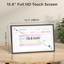 LOOFII 15.6" Smart Digital Calendar – 1920×1080 Full HD Touchscreen Family Planner & Calendar with Chore Chart & Meal Planner, Wall-Mountable (Black White) by TinyTreasures Baby Boutique