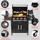 Q043-4-Burner w/Side Burner Gas Grill with 292 SQ.IN. Outdoor Grill with 44,000 BTU,Propane Grills with Top Cover Lid,Grills Outdoor Cooking for Patios,Camping,Balcony,Garden by GreenHaven Gardens