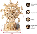 Solar 3D Wooden Puzzle Ferris Wheel DIY Model Kit Craft Sets Educational Wood Mechanical Building Toys for Adult Men Kids by TinyTreasures Baby Boutique